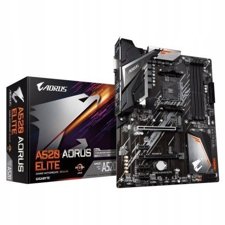 GIGABYTE Płyta główna A520 AORUS ELITE AM4 4DDR4 HDMI/DVI M.2 ATX GIGABYTE Płyta główna A520 AORUS ELITE AM4 4DDR4 HDMI/DVI M.2 ATX