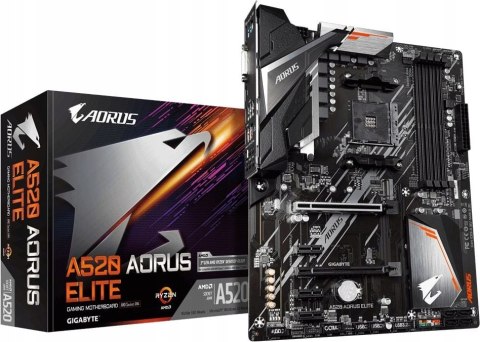 GIGABYTE Płyta główna A520 AORUS ELITE AM4 4DDR4 HDMI/DVI M.2 ATX GIGABYTE Płyta główna A520 AORUS ELITE AM4 4DDR4 HDMI/DVI M.2 ATX