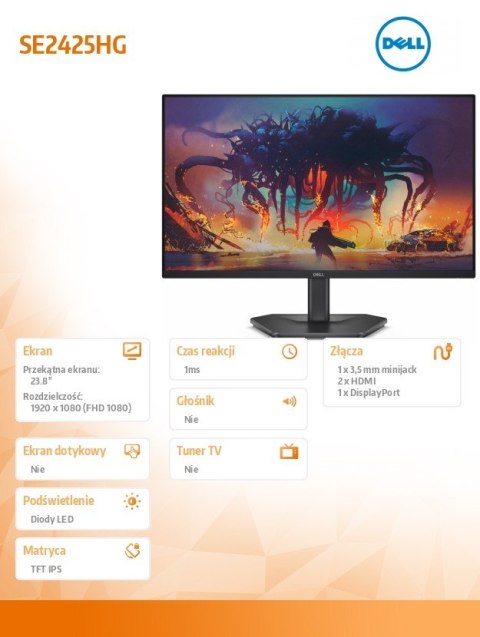 Monitor SE2425HG 23.8 AMD FreeSync Premium 200Hz Full HD (1920x1080)/16:9/2xHDMI/DP/3Y AES&PPE