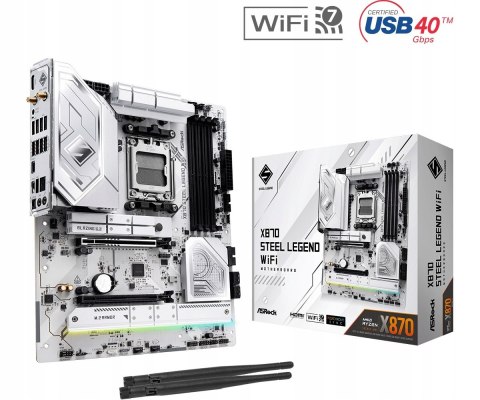 ASROCK Płyta główna X870 STEEL LEGEND WIFI AM5 4DDR5 M.2 ATX ASROCK Płyta główna X870 STEEL LEGEND WIFI AM5 4DDR5 M.2 ATX