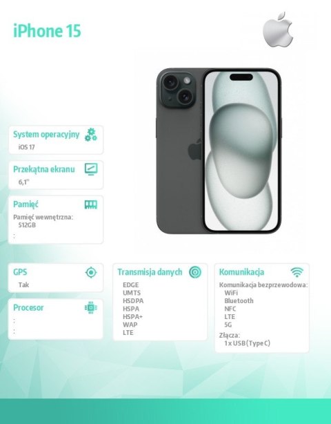 IPhone 15 512GB - Czarny