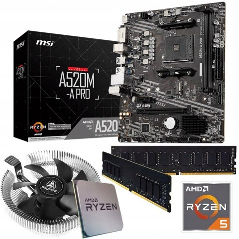 MSI Płyta główna A520M-A PRO AM4 2DDR4 DVI/HDMI USB 3.2 mATX MSI Płyta główna A520M-A PRO AM4 2DDR4 DVI/HDMI USB 3.2 mATX