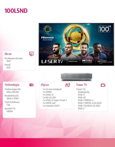 Telewizor Laser TV 100 cali 100L5ND Telewizor Laser TV 100 cali 100L5ND