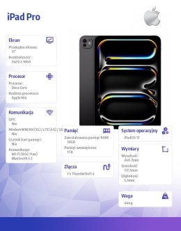 IPad Pro 11 cali Wi-Fi 1TB - Gwiezdna czerń