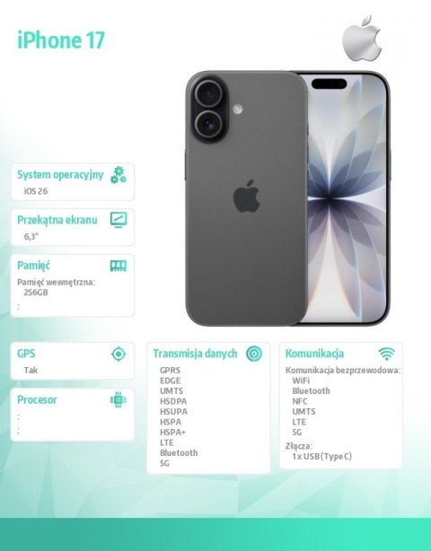 IPhone 17 256GB Czarny IPhone 17 256GB Czarny