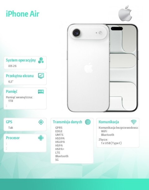 IPhone Air 1TB Biały obłok IPhone Air 1TB Biały obłok