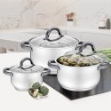 Komplet garnków z czarnymi uchwytami 6 elementów MR-3522-6M-BLACK