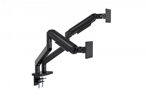 Uchwyt biurkowy podwójny z zaciskiem i sprężyną mechaniczną 2x LCD max. 45" 2x 20kg, VESA: 75x75, 100x100 Uchwyt biurkowy podwójny z zaciskiem i sprężyną mechaniczną 2x LCD max. 45" 2x 20kg, VESA: 75x75, 100x100