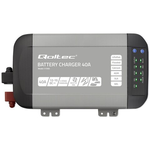 Inteligentna ładowarka do akumulatorów LiFePO4 AGM GEL SLA | 40A | 12V Inteligentna ładowarka do akumulatorów LiFePO4 AGM GEL SLA | 40A | 12V