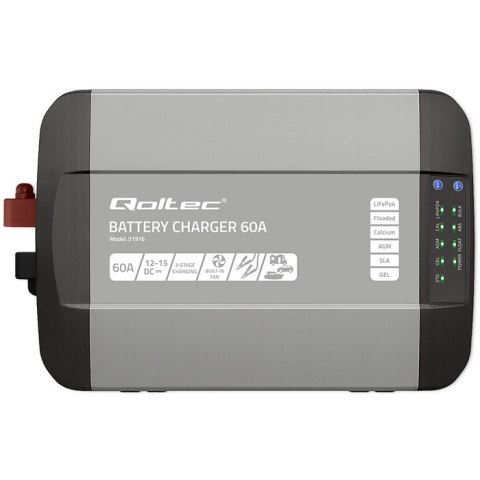 Inteligentna ładowarka do akumulatorów LiFePO4 AGM GEL SLA | 60A | 12V Inteligentna ładowarka do akumulatorów LiFePO4 AGM GEL SLA | 60A | 12V