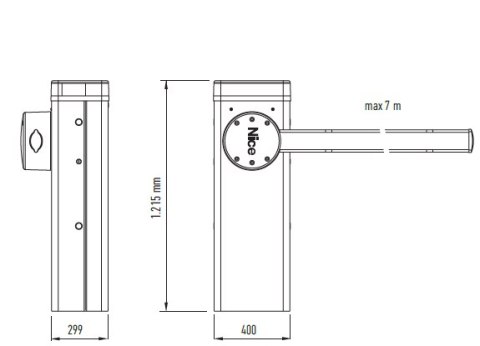 Szlaban NICE M5BAR - zestaw do 4 metrów Szlaban NICE M5BAR - zestaw do 4 metrów