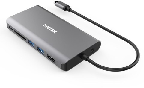 Hub USB-C Unitek D1019B 3.1 8w1 z Power Delivery 100W