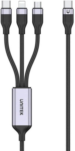 Unitek przewód ładujący USB 3 w 1 czarny