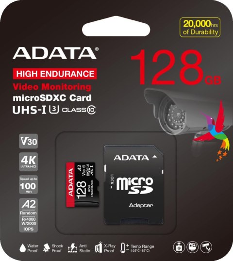 Adata Karta microSD High Endurance 128GB UHS1 U3 V30 A2 100/85MB/s + Adapter