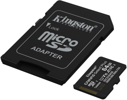 Karta pamięci microSD 64GB Kingston Canvas Select Plus microSDXC C10 UHS-1 64GB