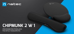Podkładka pod mysz i nadgarstek Natec Chipmunk 2w1 zestaw ergonomiczny czarny