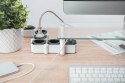 Elastyczna listwa zasilająca biurowa 4 gniazdowa z 2 złączami USB