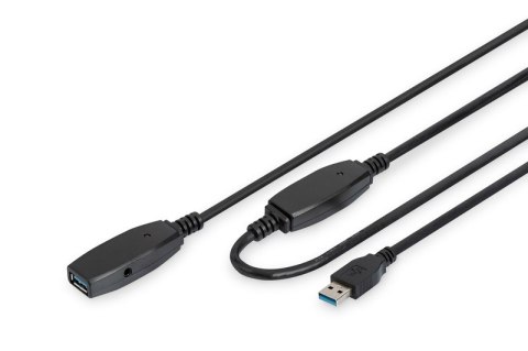 Kabel przedłużający USB 3.0 SuperSpeed Typ USB A/USB A M/Ż aktywny 15m Czarny Kabel przedłużający USB 3.0 SuperSpeed Typ USB A/USB A M/Ż aktywny 15m Czarny