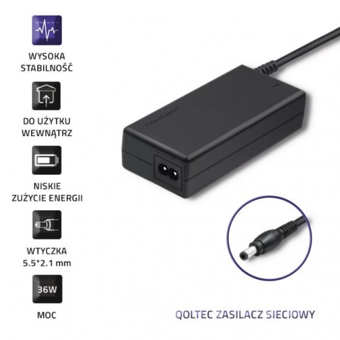 Zasilacz desktopowy 36W | 12V | 3A | 5.5*2.1 + kabel zasilajcy Zasilacz desktopowy 36W | 12V | 3A | 5.5*2.1 + kabel zasilajcy