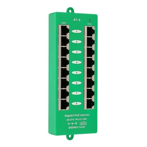 PoE Injector 8 portów Gigabit
