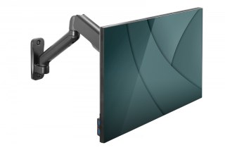 Uchwyt ścienny pojedynczy, 1xLCD, max. 32", max. obciążenie 9kg, ze sprężyną gazową, obrotowy